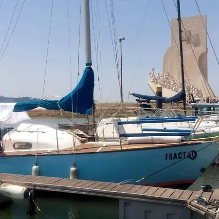 Botel Sailboat In Belem, Romantic Sleep, Romantic Night. Lissabon