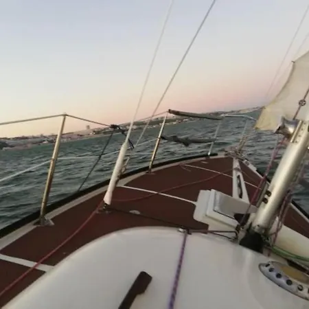 Sailboat In Belem, Romantic Sleep, Romantic Night. Lisbon