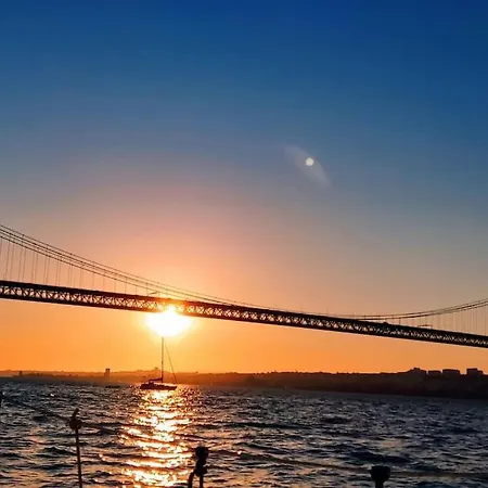 Sailboat In Belem, Romantic Sleep, Romantic Night. Botel Lisbon